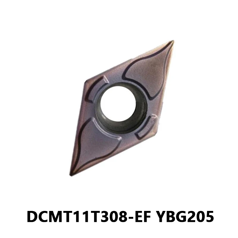 

Turning Inserts DCMT DCMT11T308-EF YBG205 for Stainless Steel PVD Coated Lathe Turning Cutter High Toughness and Wear Resistance