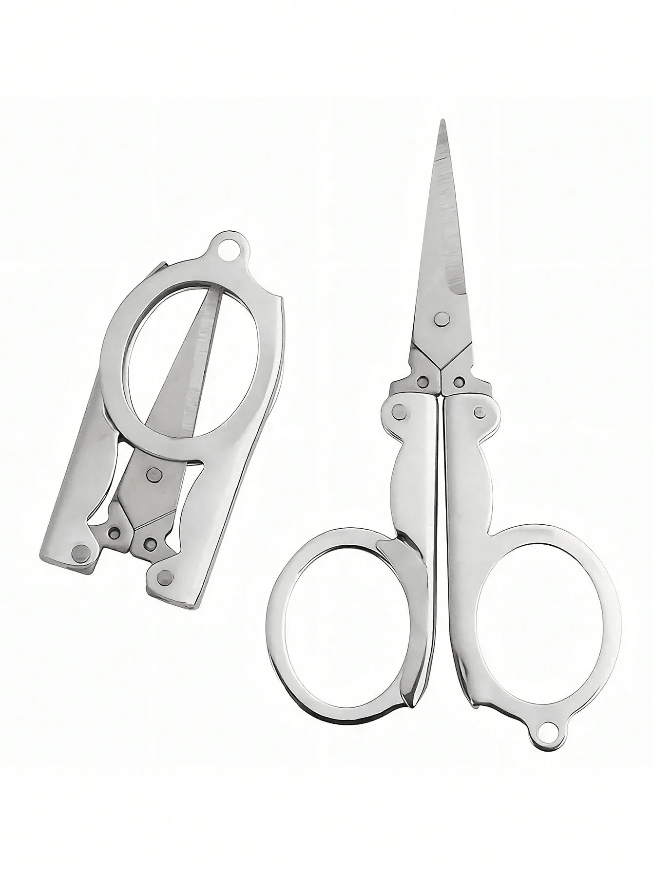 1pc Folding Scissors, Steel Small Scissors Pocket Portable, Foldable String In Key Ring Travel Scissors Mini Craft Knife