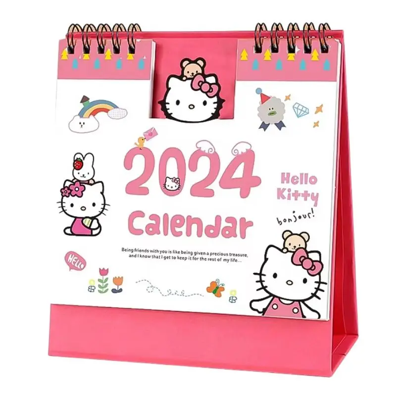 2024 Sanrio Kuromi Pochacco Hello Kitty Desk Calendar Cartoon Office School Supplies Calendar Time Schedule Arrange Plan Book