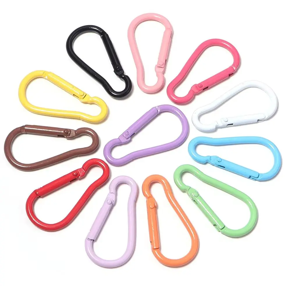 10pcs Aluminum Gourd Shape Spring Clasps Keyring Openable Carabiner Clips Hooks For DIY Bag Keychain Dog Chains Jewelry Making view 2