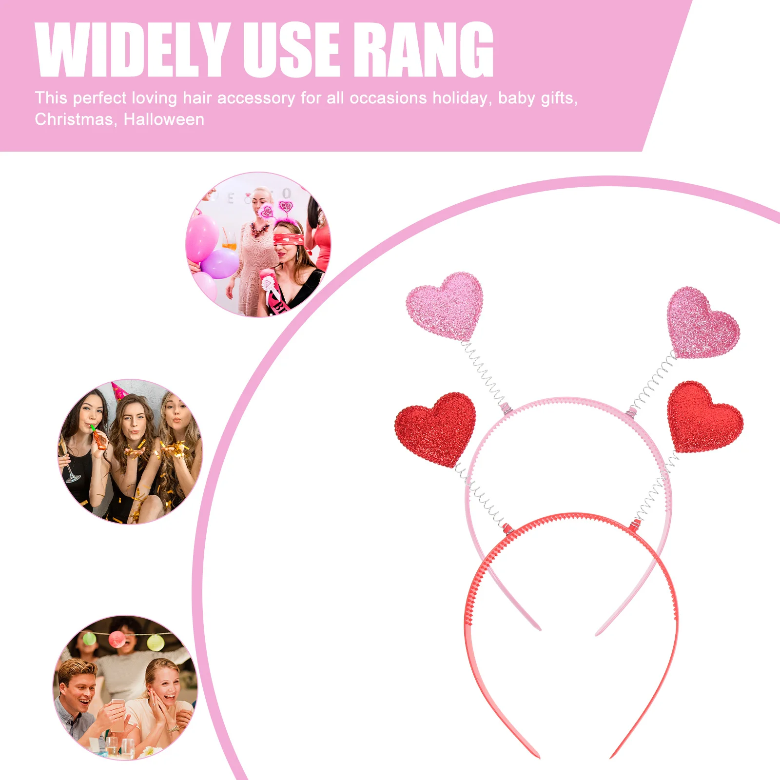 12Pcs Heart-Shaped Hairband Lovely Girls Headdress Lightweight Decorative Festival Party Holiday Headwear Heart-Shaped Headdress