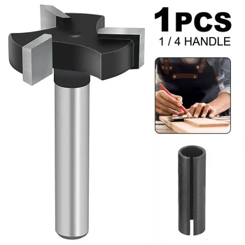 1/4 생크 목공 밀링 커터 T자형 슬롯 커터, 바닥 청소 나이프 슬롯 나이프, 당기기 및 슬롯팅에 사용