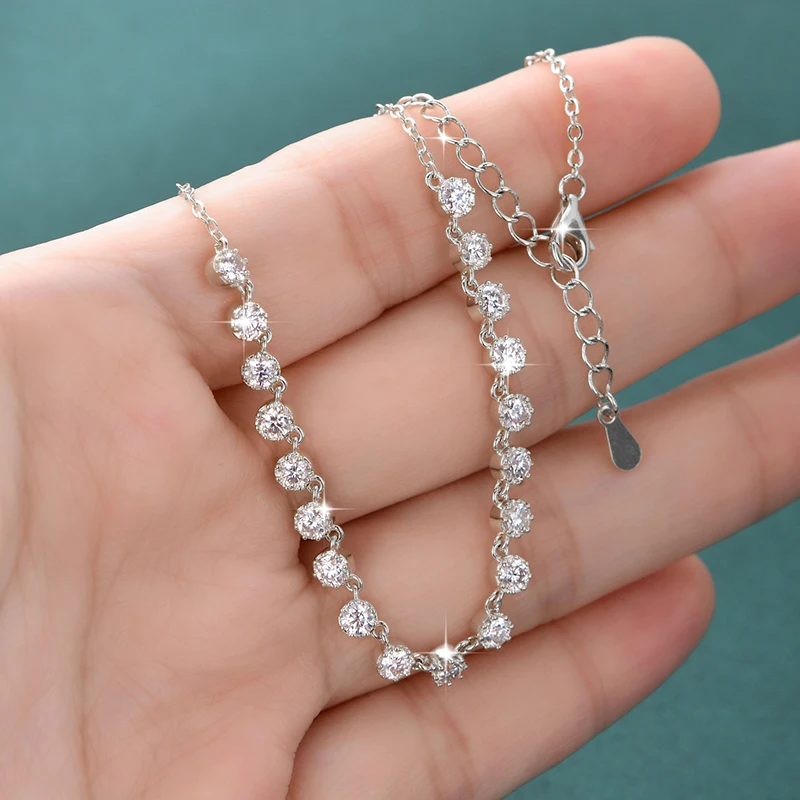 Moissanite Bubble Necklace, Certified Lab Created Diamond