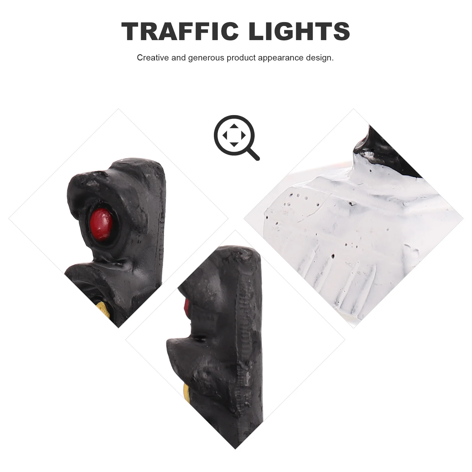 

3pcs Resin Traffic Light Decor Mini Crosswalk Signal Kids Room Decoration Household Compact Size Wear Resistant Non Remote