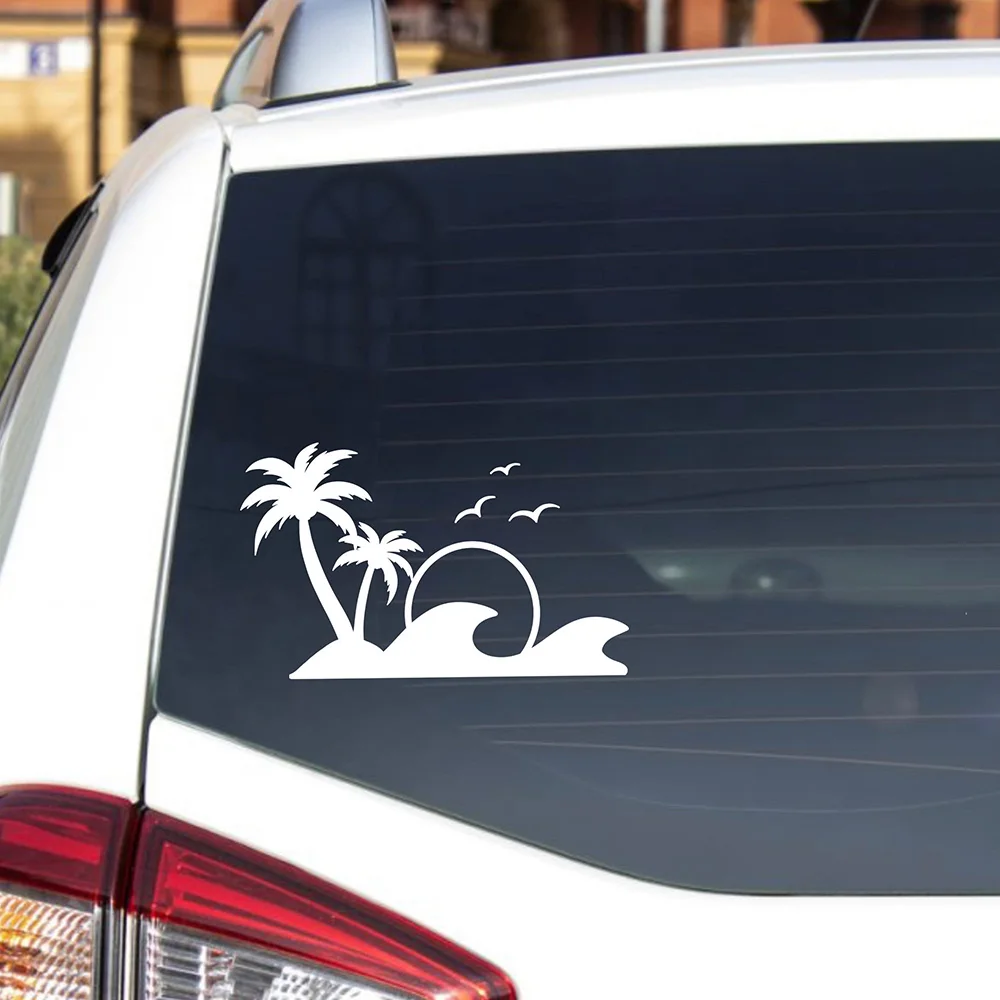 Sunset Car Window Stickers  Adventure Ocean Nature Decals Cool Beach Sunrise Auto Decor Vinyl Accessories