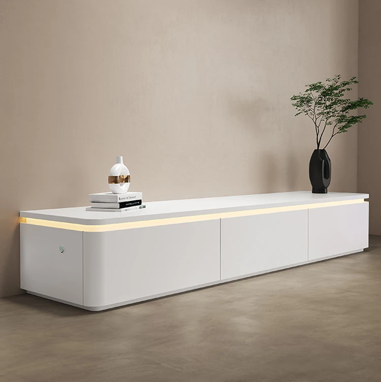 ！@Tv Stand Furniture for Living Room Meuble Tv Led Tv Cabinet Coffee Table 2023 New Design Luxury Modern Wholesale White Led Lig