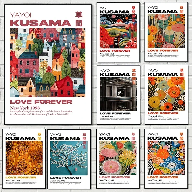 Abstract Moving Artwork by Yayoi Kusama – HD Canvas Print Poster for Home, Living Room, and Room Decoration