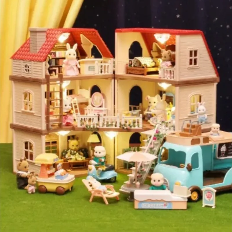 

Игровой домик Sunbell Family Super World для девочек, миниатюрные игрушки, украшения для сцен, кукольный домик, маленький домик