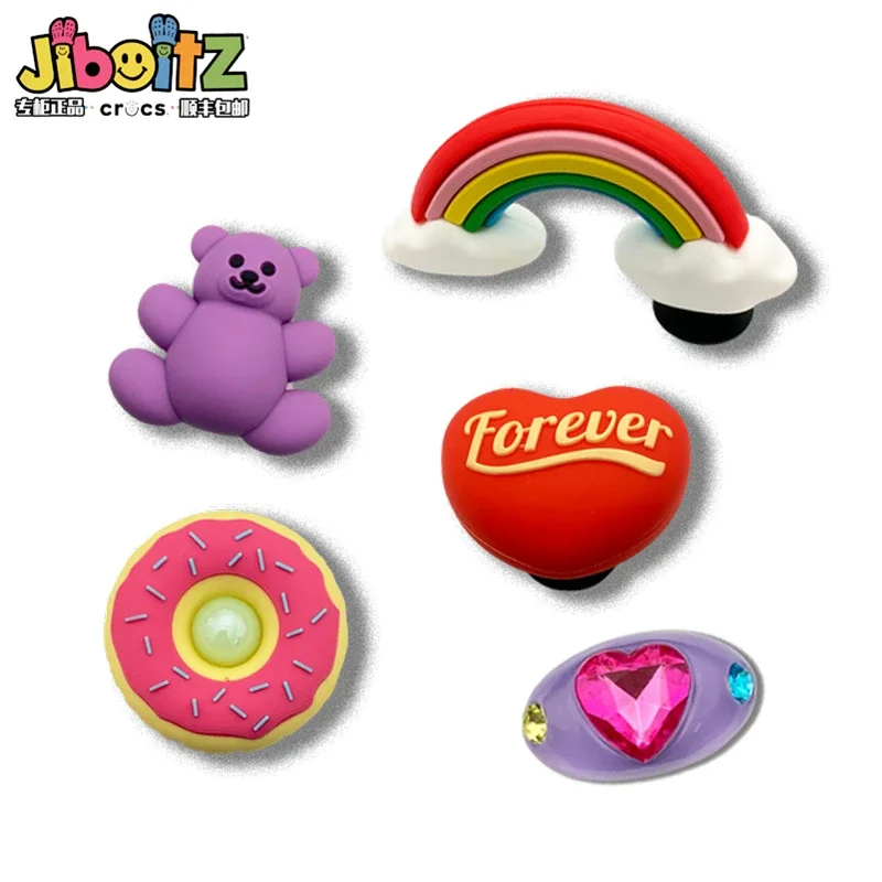 

Милые фиолетовые медвежонки, Бисквитное печенье из ПВХ, подвески для обуви для женщин, Y2k, модные милые Мультяшные украшения для обуви Jibz, детские подарки