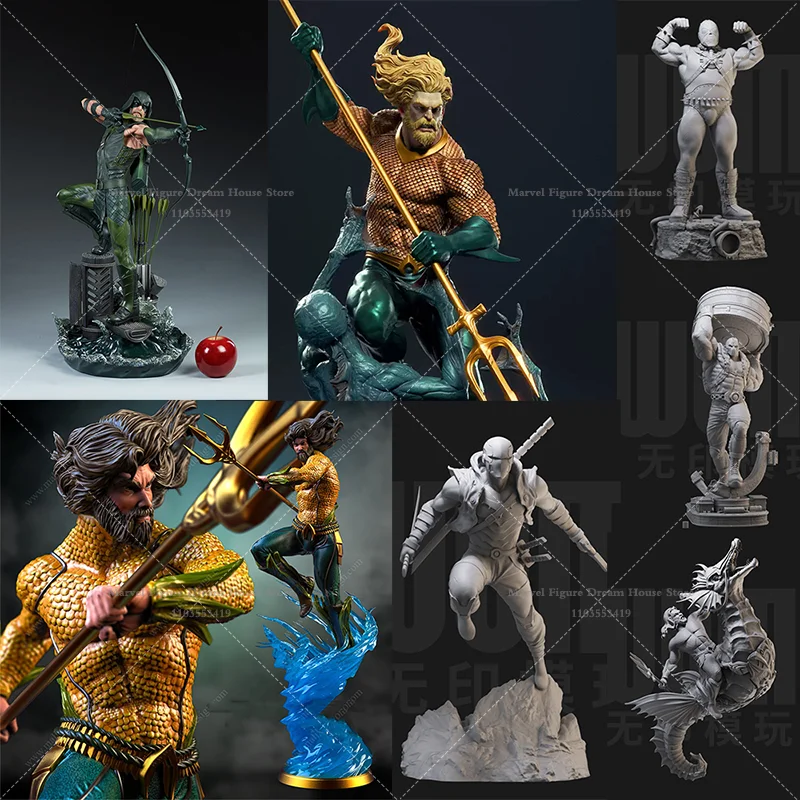 

1/24 1/18 Scale DIY Self-assembled GK 3D Resin Un-panited Doll White Model Sea King Arthur Muscle Strong Man Bane Archer Oliver