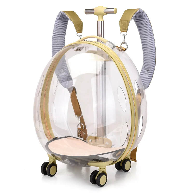 Pet Suitcase Transparent Trolley Case Cat Bag Out Portable Dog Space Capsule Cat Large Capacity Backpack Backpack