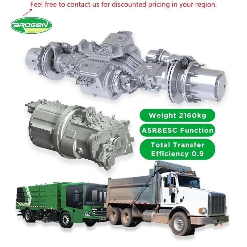 

Brogen 220kw-350kw Electric Motors Drivetrain Conversion Kit 2500Nm For Heavy Truck Distributed Rear Axle System 12-90T Vehicles