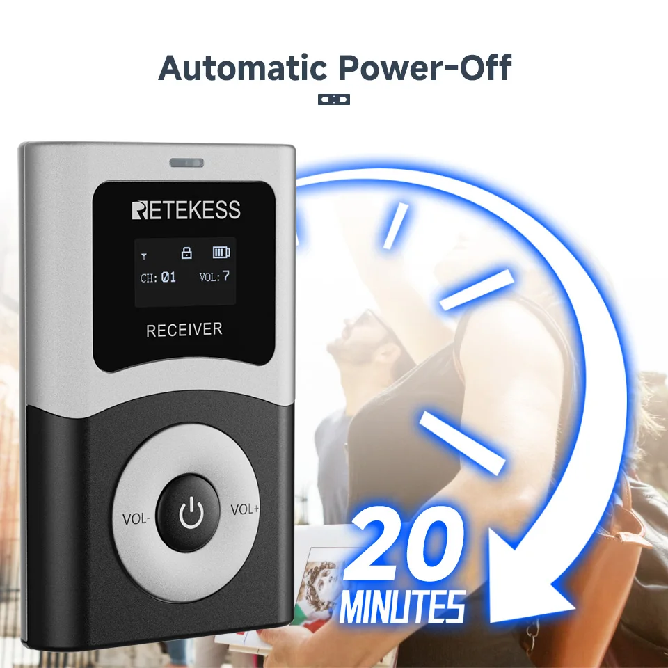 RETEKESS T130U UHF Tourguide-System Drahtloses Audio-Führungssystem Mikrofon-Funk-Sender und -Empfänger für Tourismus, Konferenzen und Fabriken – Detail 9