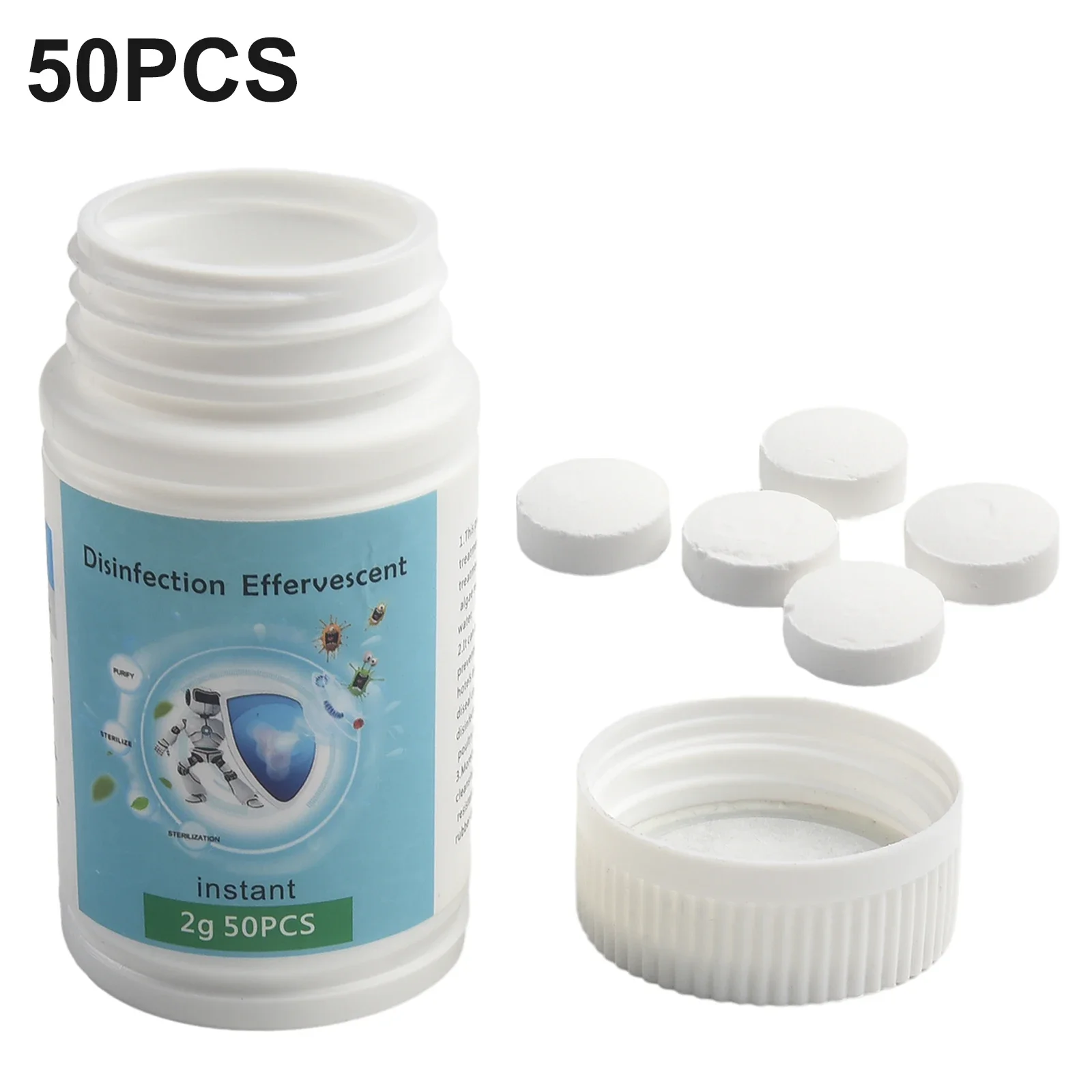 

1 Box Of 50pcs Effervescent Pills Household Public Floating Pool Dispenser Pipes Cleaning Swimming Pool Clean Tablets