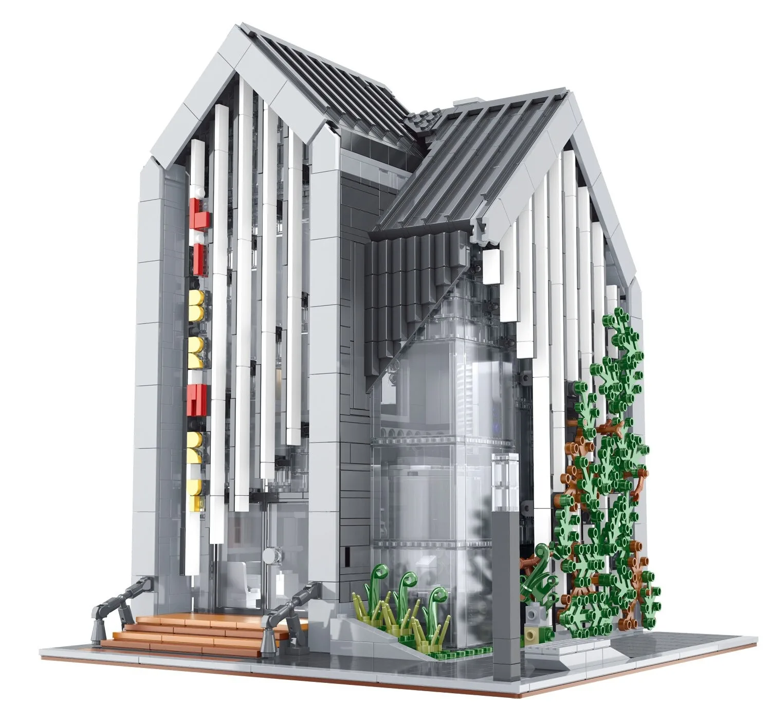 재고 있음 스트리트 뷰 현대 도서관 모델 아이디어 빌딩 블록 2734Pcs Moc 벽돌 어린이 선물 세트 011001