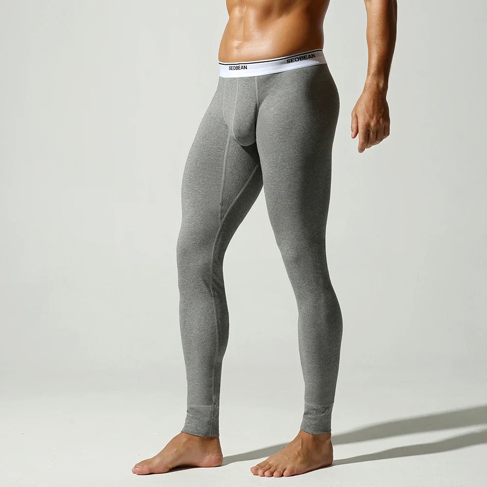 

New SEOBEAN Men's Classic Solid Cotton Long John Underwear Comfortable Breathable leggings