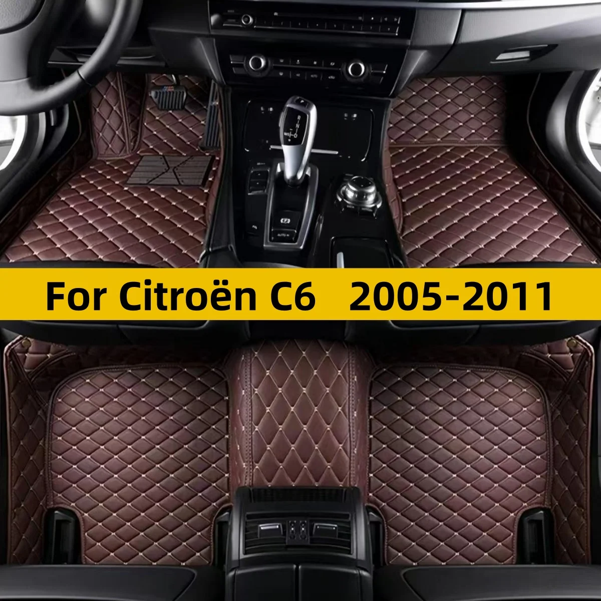 Car Floor Mats For Citroën C6 Sedan 2005-2012 2006 2007 2008 2009 2010 2011 Auto Leather Carpet Matts Full Set Foot Pads Rugs