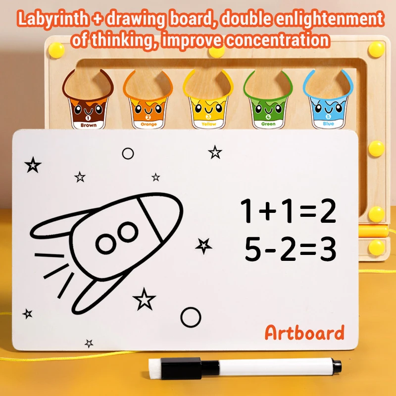 Jeux d'apprentissage et de comptage Montessori, jouets pour l'éducation précoce, stylo magnétique, jeu de balle mobile, tri des couleurs, jouets éducatifs sensoriels