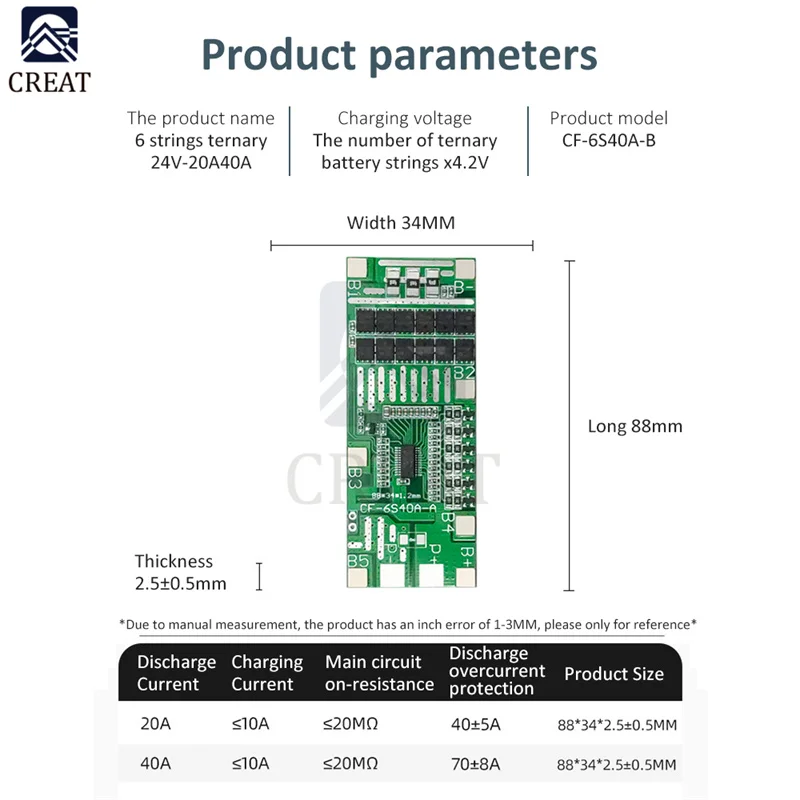 6S 24V 40A 20A 18650 Li-Ion Lithium Battery Poretect Board Solar Lighting ternary Bms Pcb With Balance For Ebike Scooter