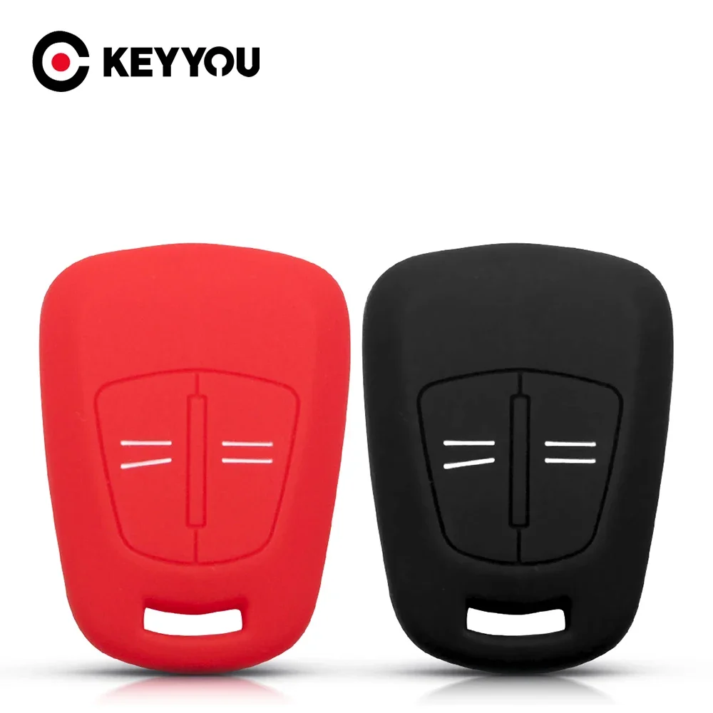 KEYYOU Silicone Remote Key Case Cover Holder For Vauxhall Opel Corsa D ASTRA H Meriva Vectra Zafira Signum Agila Fob 2 Buttons