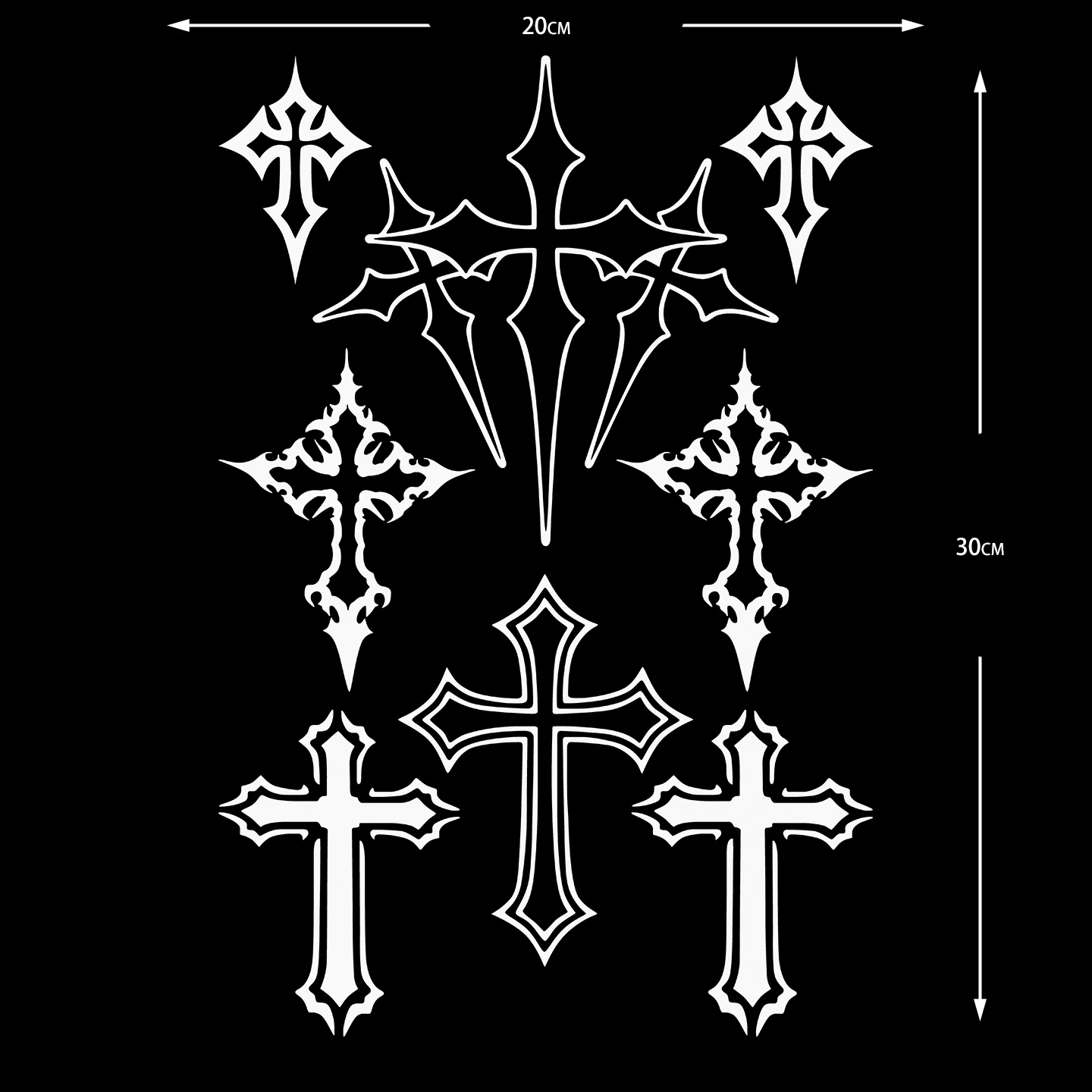 8 PCS/1Set Multiple Crosses Cross Motorcycle Stickers Moto Motor Scooter Body Helmet Fairing Fuel Tank Vinyl Accessories Decals