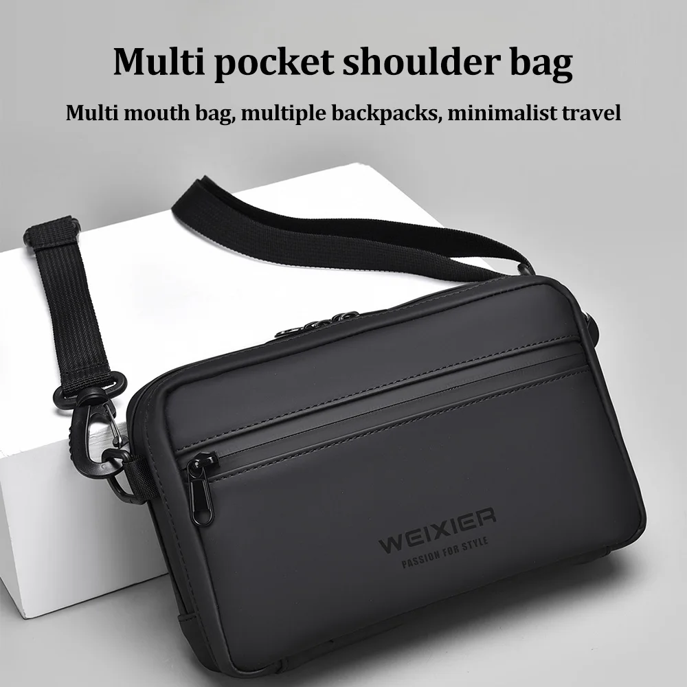 

Fashionable Multi-Layer Shoulder Bag,Hand-Held Casual Crossbody Bag, Suitable for Commuting, Daily Use,Black Business Travel Bag