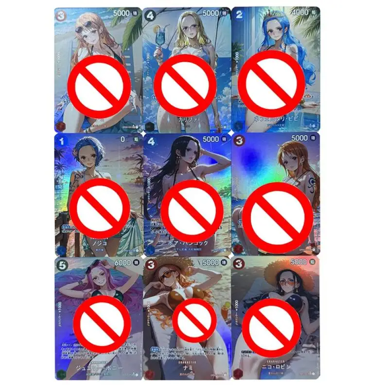 9 pièces/ensemble une pièce OP Nami Nico Robin Gerd Boa Hancock bricolage auto-fait couleur Flash carte Anime jeu Collection carte cadeau jouet