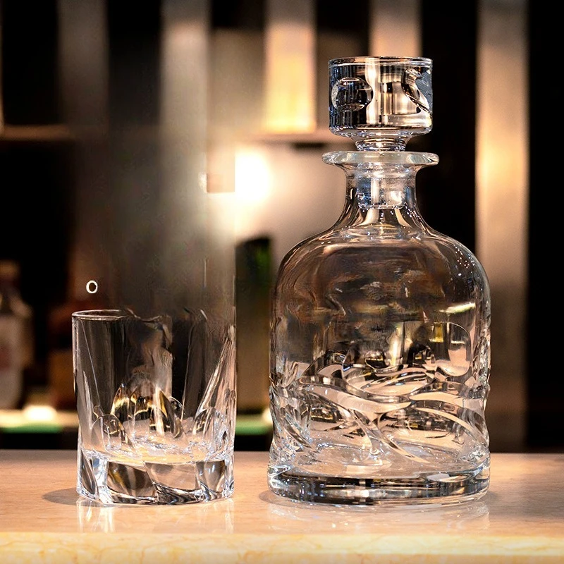 Italian crystal glass wine bottle wine glass set, high-end hotel wine set whisky cup