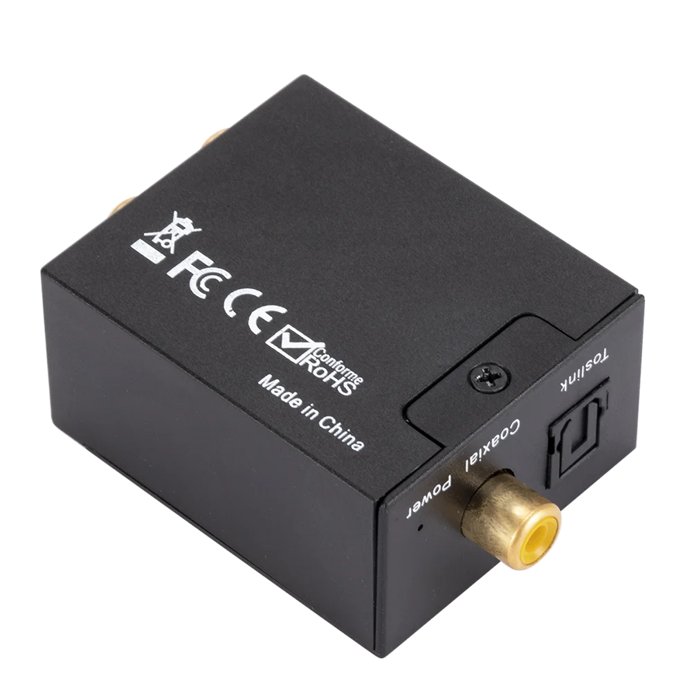 Digital to Analog Audio Converter Bluetooth-Compatible Optical Fiber Toslink Coaxial Signal to RCA R/L Audio Decoder SPDIF DAC