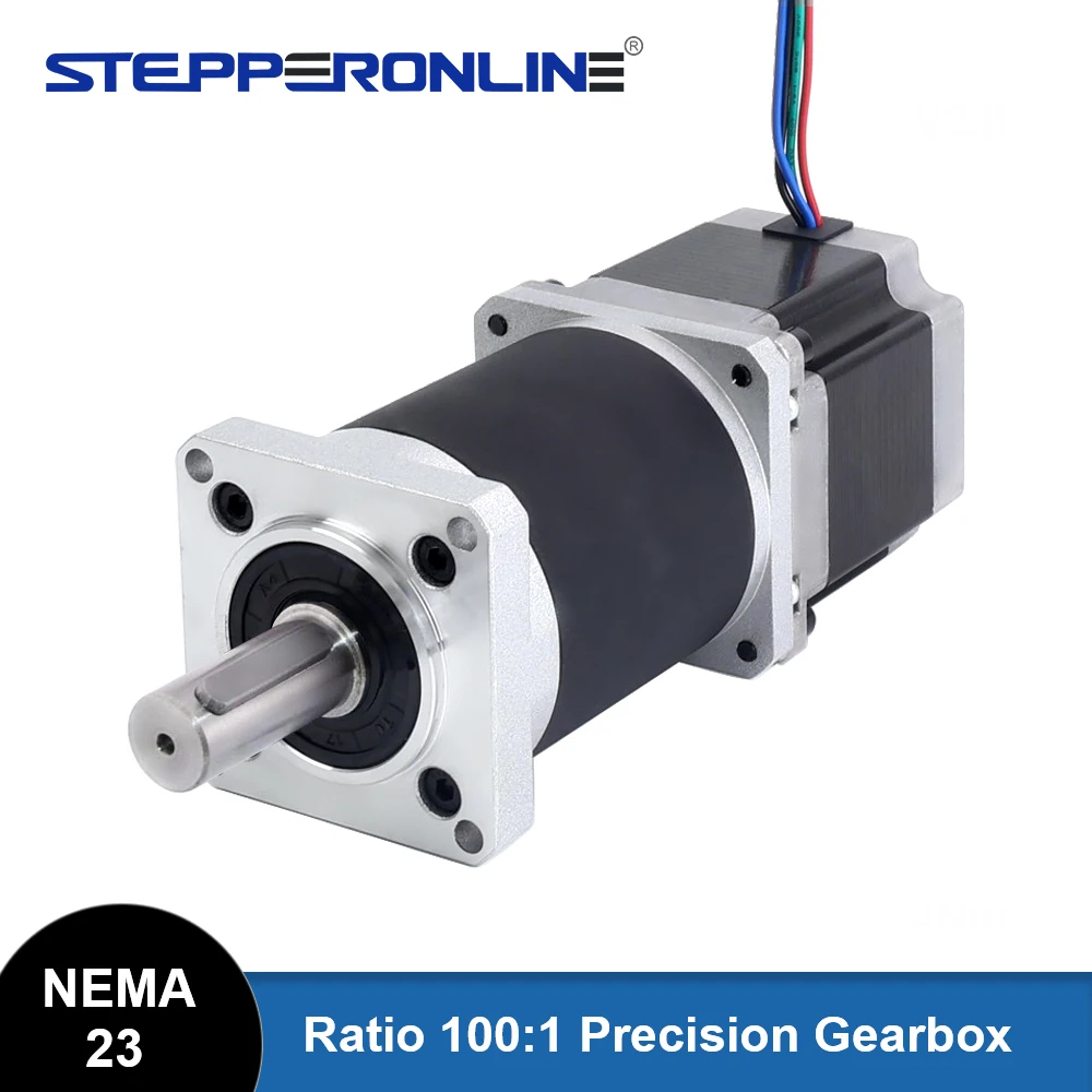 STEPPERONLINE Nema 23 Stepper Motor w/Ratio 100:1 High Precision Planetary Gearbox 2.8A Nema23 Motor CNC
