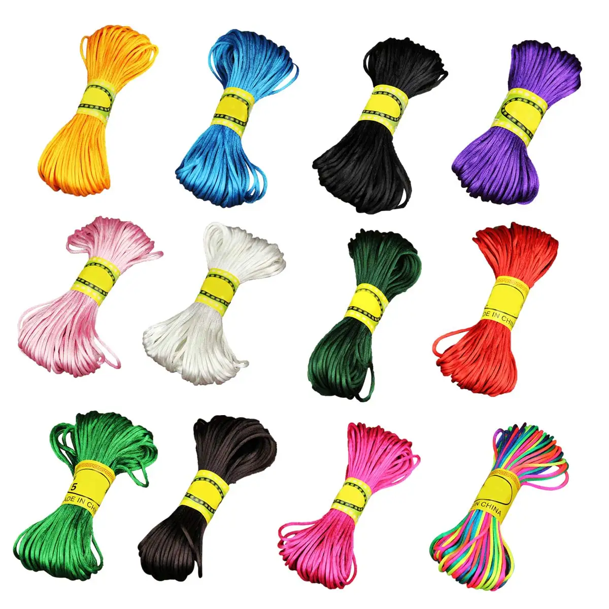 

12 Rolls Braided Nylon Rope Cord for Shamballa Bracelet Making Mixed Colors Firm High Quality Jewelry Accessories