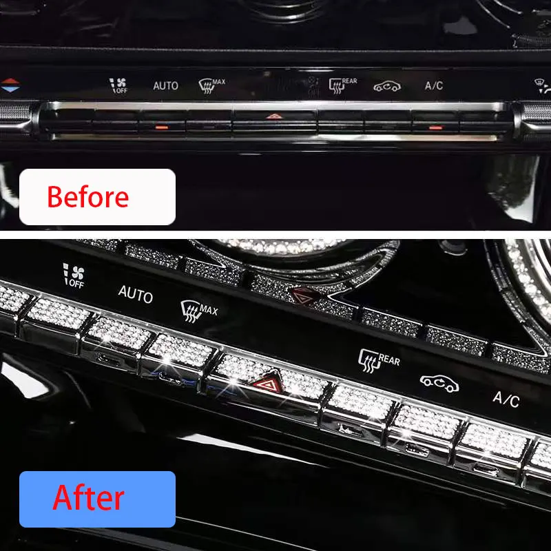 Car Console Air Conditioning Outlet Buttons Sequins Trim For Mercedes Benz A Class W177 B Class W247 C118 GLA GLB X247 2020-2021