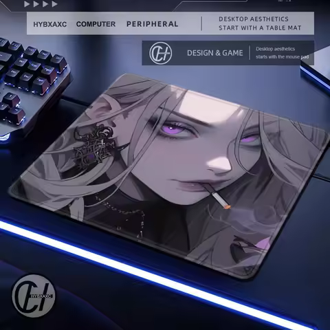 Dark Girl Anime Small Mouse Pad 500x500 Gaming Keyboard Pads Gaming Accessories Thickened HD Desk mat Lock Edge Rubber Mousepad
