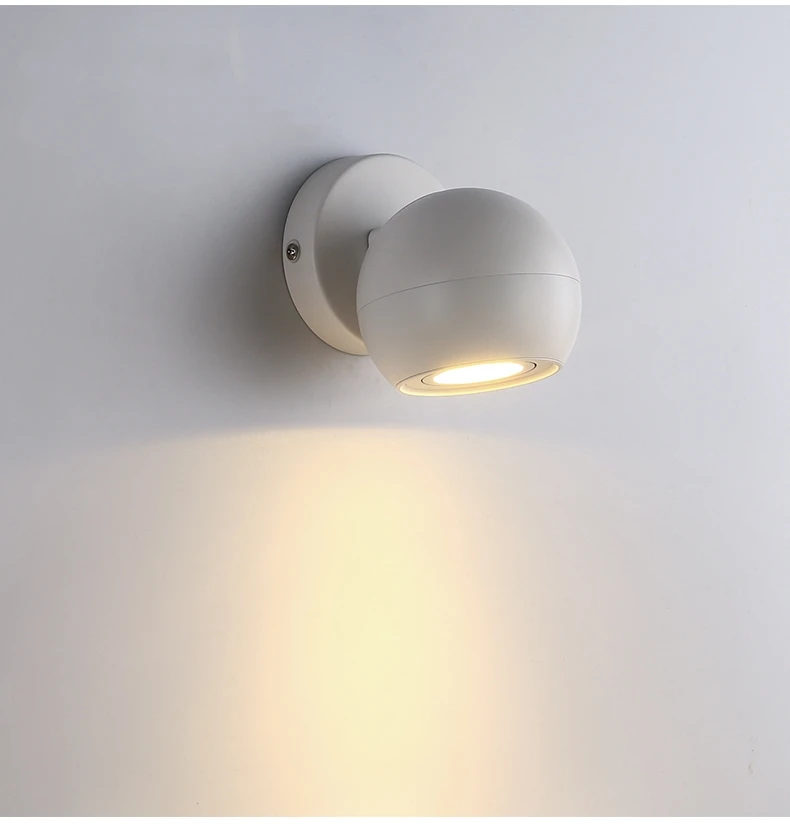 Modern White Metal Wall Light, Scandinavian Style Sconce for Living Room, Bedroom Headboard, Warm White LED