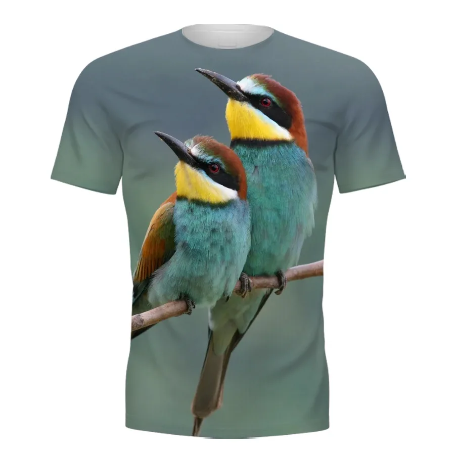 New Parrot Birds 3D Print T-shirt Fashion Men Women Short Sleeve T Shirts Oversized Harajuku Streetwear Kids Tees Tops Clothing