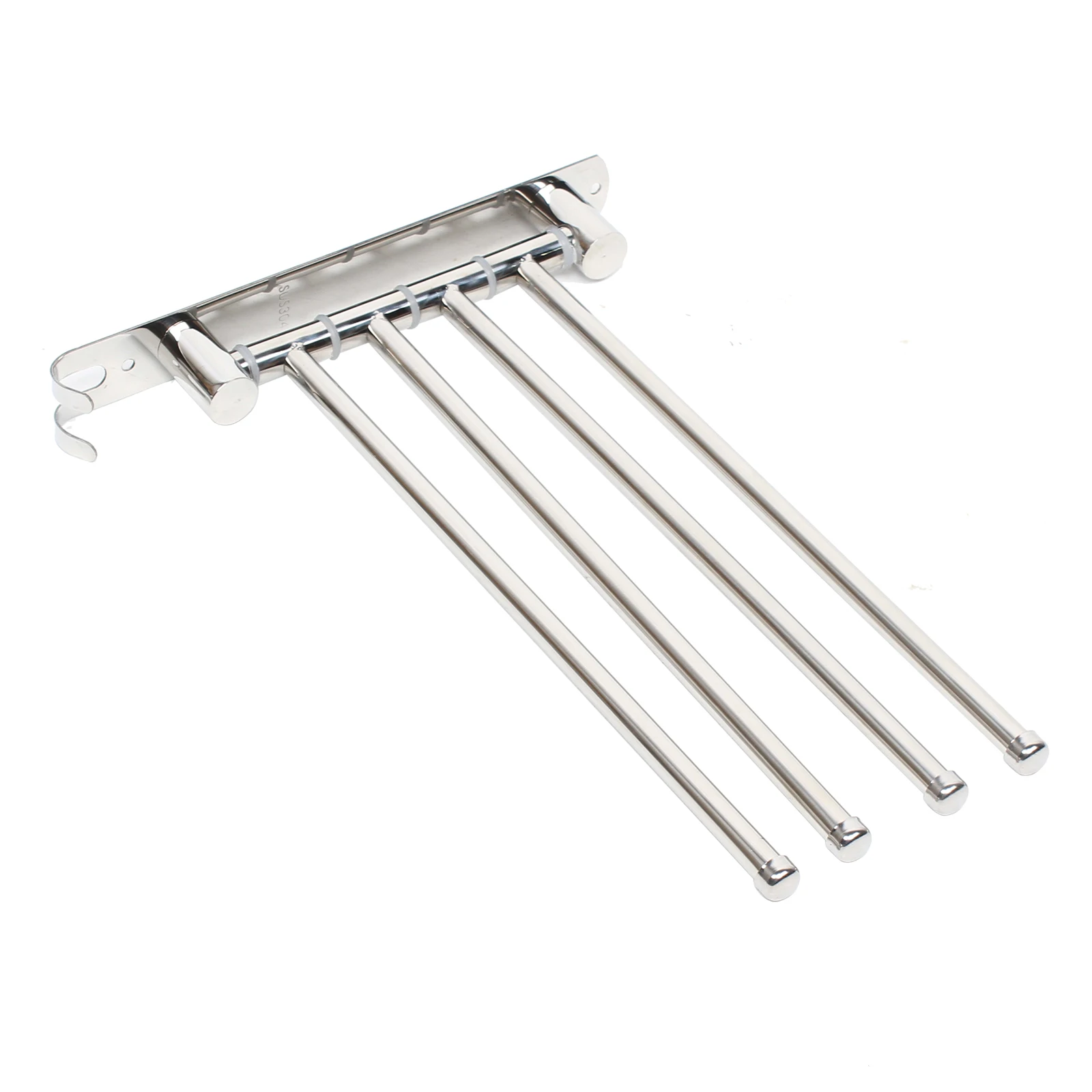 

Stainless Steel Towel Hanger Swivel 4 Swing Arm Silver