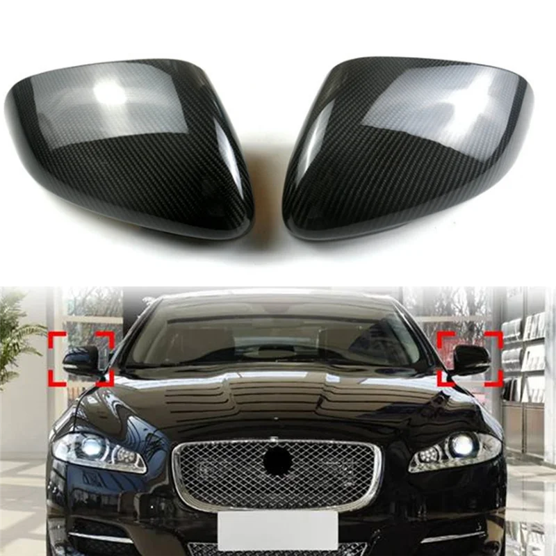 Car Real Carbon Fiber Door Rearview Mirror Cover Trim for Jaguar XE XF XEL XFL XJL I-PACE 2011-2018 Side Mirror Shell