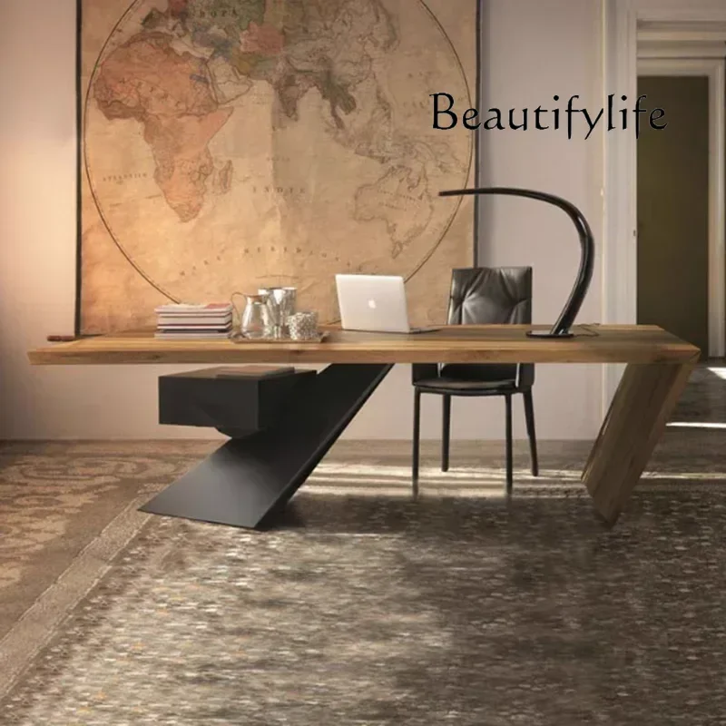 

S Asthetic Designer Wood Desk Manager Writing Computer Modern Executive Table Office Conference Mesa De Escritorio Home Office