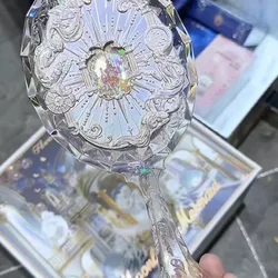 Flower Knows Crystal Mirror Moonlight Mermaid Exquisite Textured Hand Mirror Blue Pink Ladies Makeup Tools