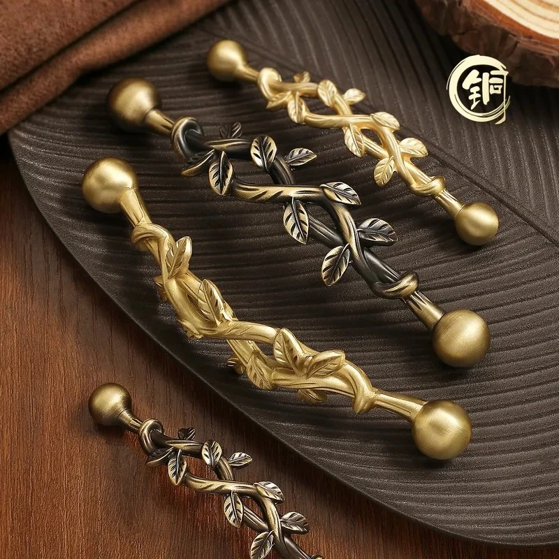 Retro Brass Cabinet Handle Creative Drawer Pull for Coffee Table Wine Cabinet Dining Sideboard TV Stand Bedside Nightstand