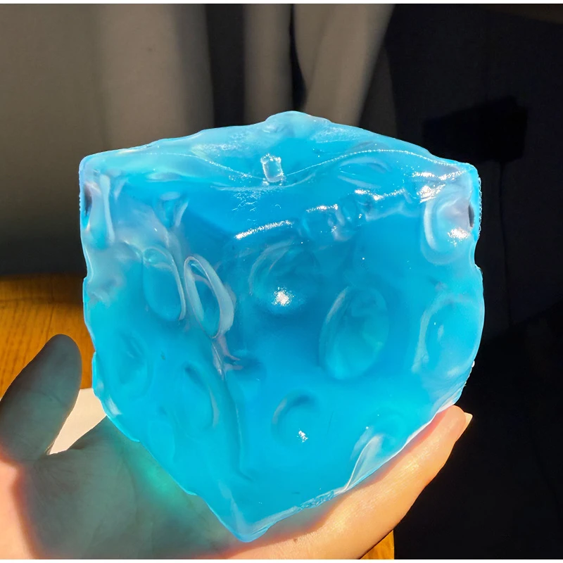Transparenter Käse-Squishy-Stresskiller, mit Vaseline gefüllt, langsam aufsteigend, sensorisches Fidget-Soft-Dekompressions-Gadget für den Schreibtisch, 7,5 cm – Detail 9