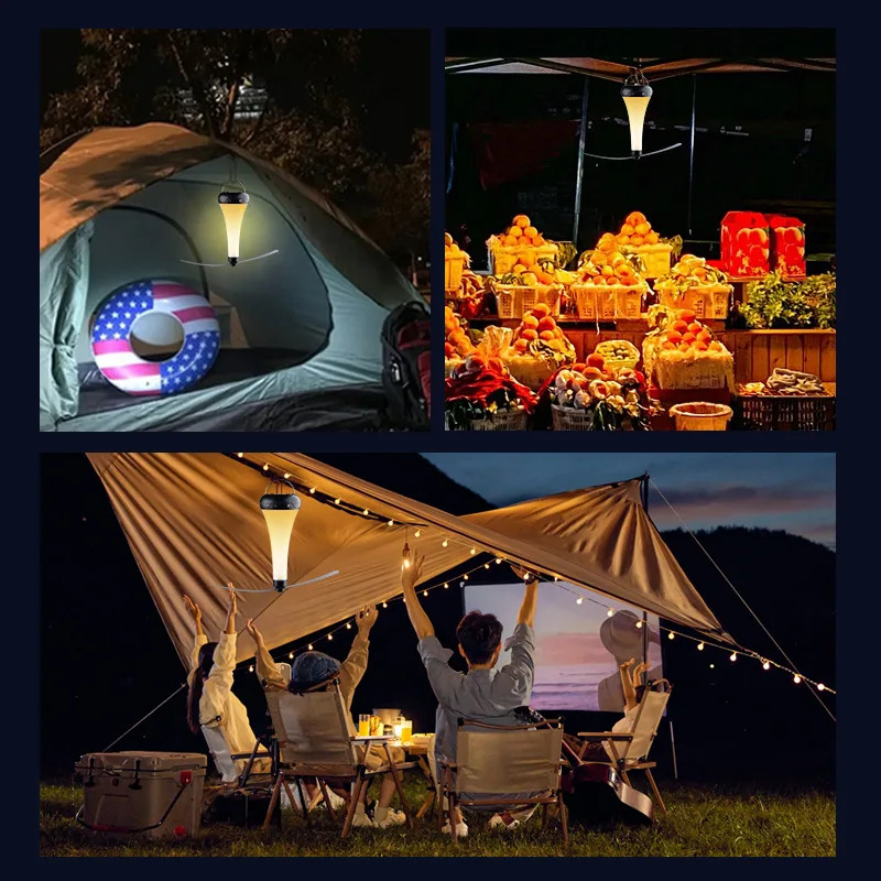 Multi-Functional Fan Blade Fly Repellent - Outdoor Hanging Mosquito Repeller with LED Charging & Touch Control