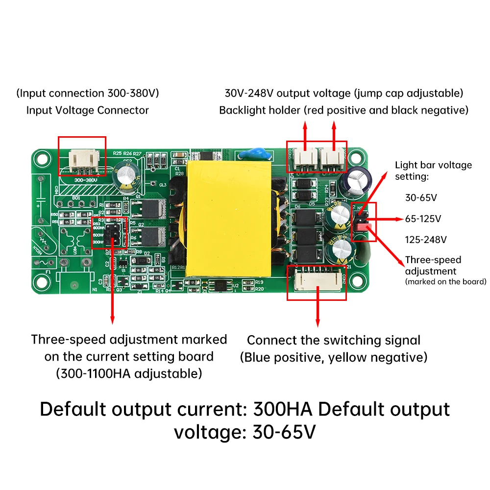 42-70 Inch LCD TV Backlight Screen Drive Board 30-248V 300-1100HA  Output Adjustable LED Drive Board