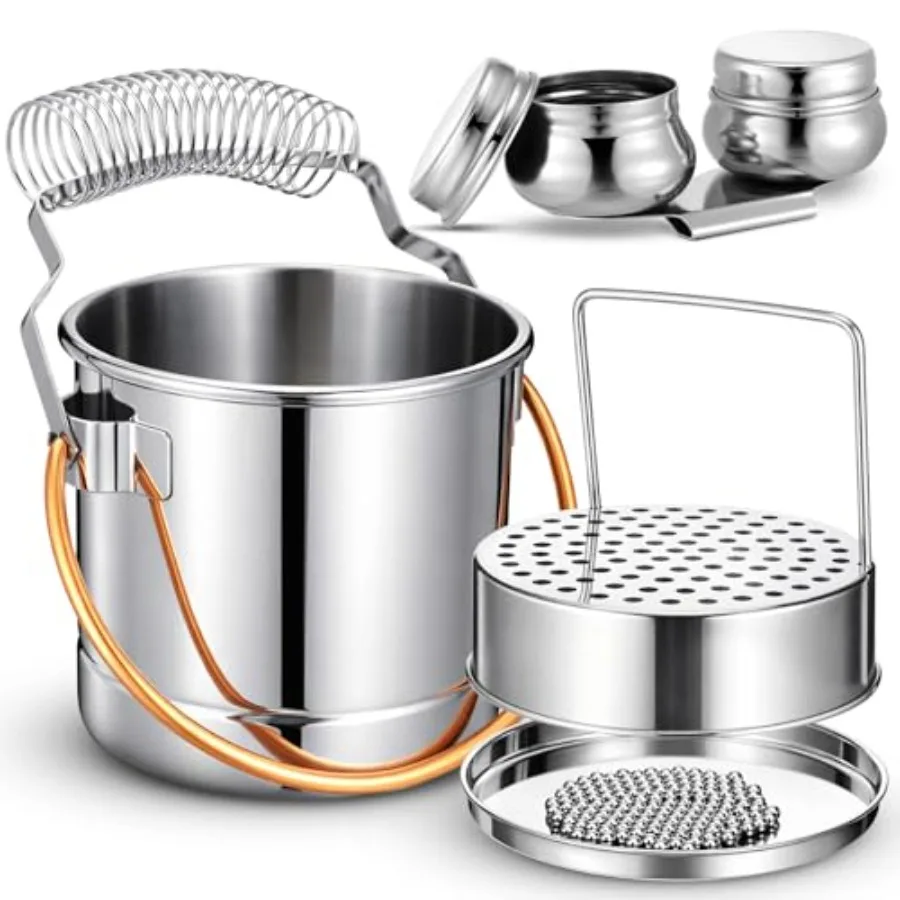 

2 Pcs Paint Brush Cleaner Set Stainless Steel Double Dipper Palette Cup Paint Brush Portable Washer Holder for Oil Cleaner Kits