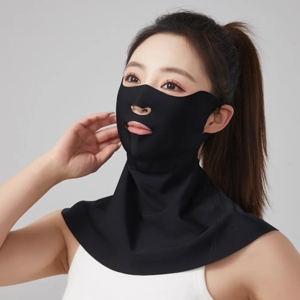 Gifts Ice Silk Sun Protection Face Mask Seamless AB Side One-piece Neck Brace Adjustable UV Protection Men's Outdoor Face Mask