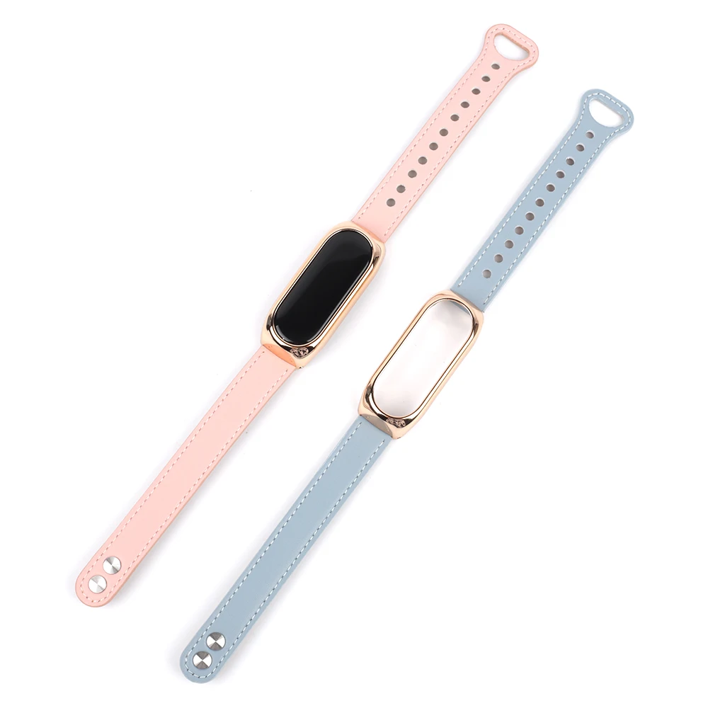 Leather Bracelet for Xiaomi Mi Band 6 7 5 4 3 NFC Sport Watch Strap Bracelet For Miband Watch Band Correa Accessories