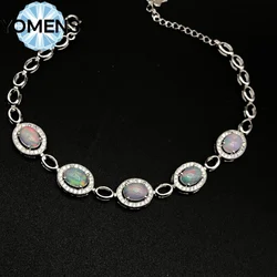 Natural opal bracelet 925 sterling silver certification bracelet luxury female jewelry female Christmas new bracelet wholesale.