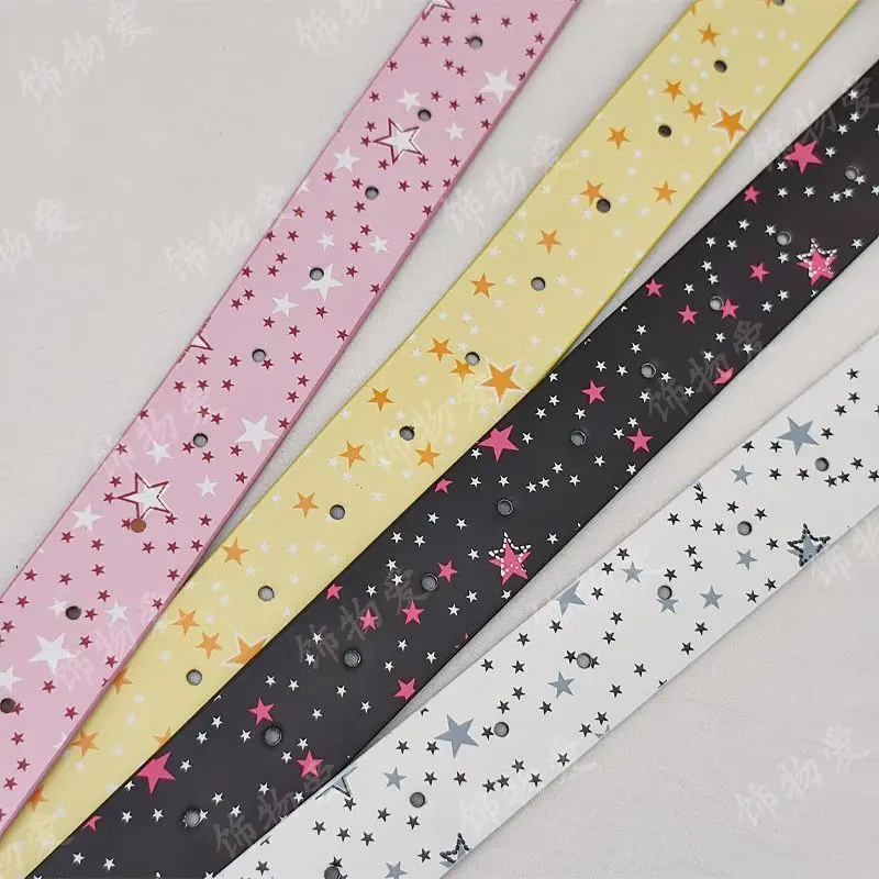 Niedlicher Engel-Süßigkeiten-Gürtel von Desiner Brands mit Herz- und Stern-Dopamin-Motiv, Metall-Punk-Rock-Stil, hübscher Y2K-Jeans-Gürtel aus breitem Leder für Damen – Detail 4