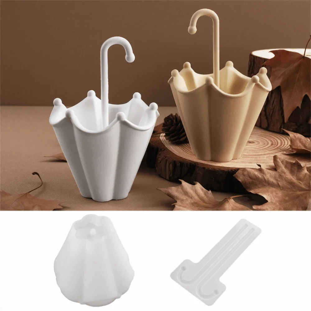Multi-functional Silicone Umbrella Shape Candle Cup Mold Flexible 3D Flower Pot Mold DIY Non-stick Storage Box Mold Cement