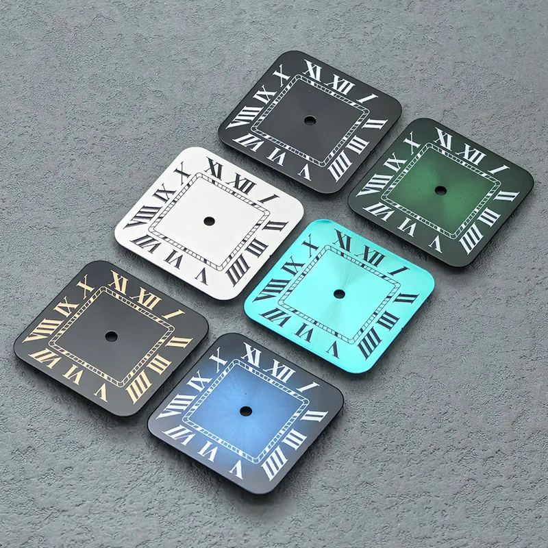 NH35 Dial 27mm Square Dial Santos Dial and Watch Hands Fits NH35 NH36 4R 7S26 Movement Watch Dial Santos Case Repair Parts